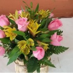 Arranjo 9 botões rosa