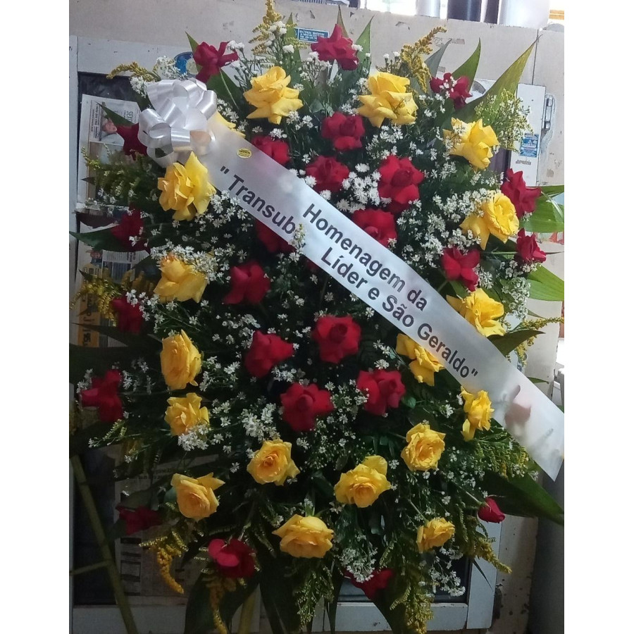 Coroa fúnebre de rosas nacionais