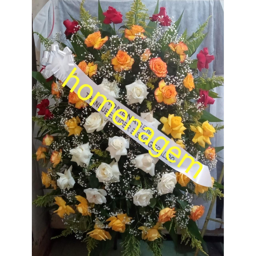 Coroa fúnebre de rosas nacionais