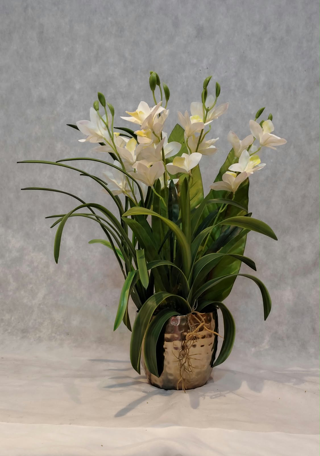 ARRANJO COM ORQUÍDEA CYMBIDIUM ARTIFICIAL